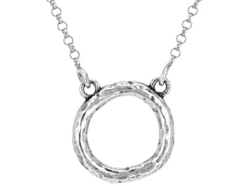 Picture of Sterling Silver Open Textured Circle Necklace