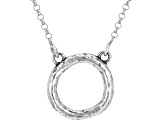 Sterling Silver Open Textured Circle Necklace