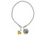 Sterling Silver and 14K Yellow Gold Over Sterling Silver Heart Stretch Bead Bracelet
