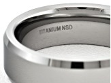 6mm Men's Polished Titanium Beveled Edge Comfort Fit Band