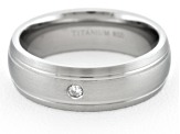 6mm Men's Titanium With 0.05ctw Diamond Accent Comfort Fit Band Ring