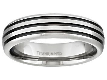 Picture of 4mm Mens Titanium With Black Ion Plated Accent Stripes Comfort Fit Band