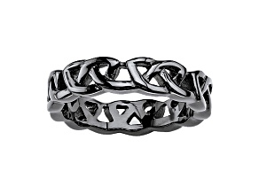 Black Ion Plated Stainless Steel Celtic Knot Ring