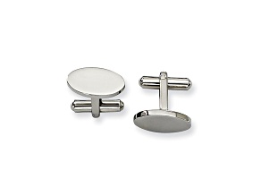 Stainless Steel Oval Cuff Links