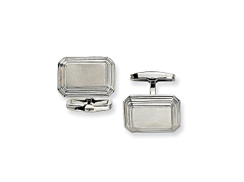 Picture of Stainless Steel Brushed And Polished Tapered Edged Cuff Links