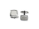 Stainless Steel Brushed And Polished Taperd Edge Cuff Links