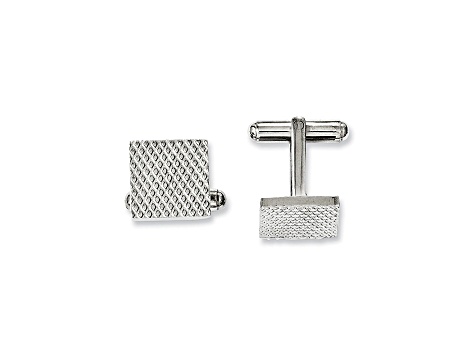 Stainless Steel Textured Cuff Links