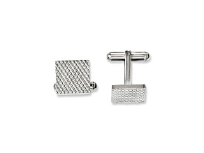 Stainless Steel Textured Cuff Links