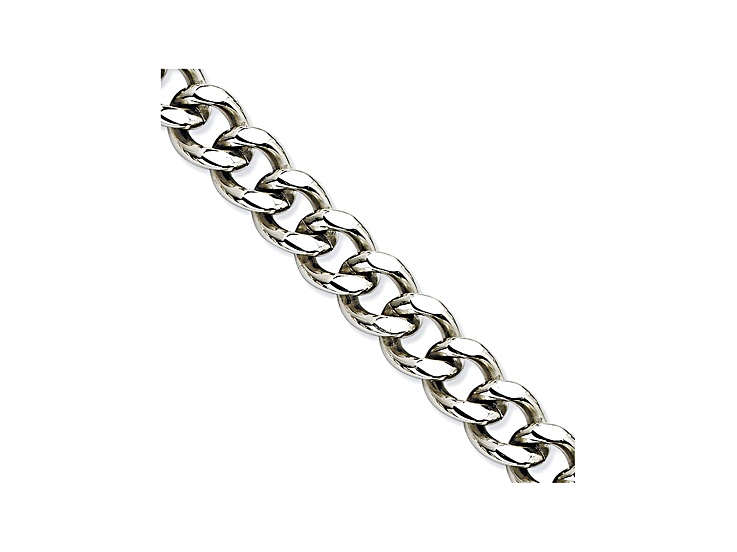 Stainless Steel 11.5mm Curb Link 22 inch Chain Necklace - SSW571 | JTV