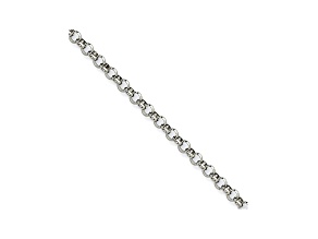 Stainless Steel 4.5mm Rolo Link 18 inch Chain Necklace