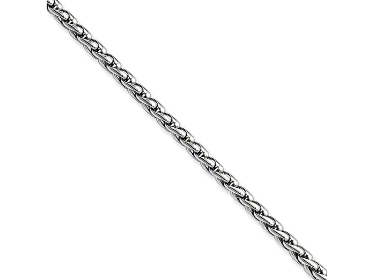 Stainless Steel 3mm Wheat Link 24 inch Chain Necklace