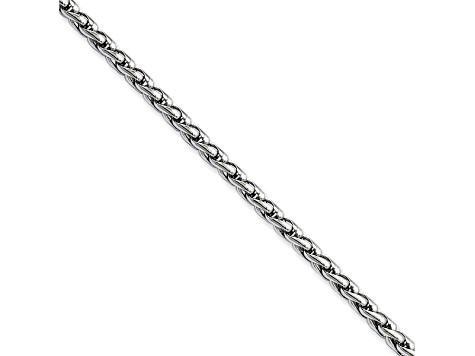 Stainless Steel 3mm Wheat Link 24 inch Chain Necklace