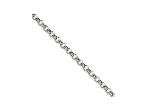 Stainless Steel 4.5mm Rolo Link 24 inch Chain Necklace