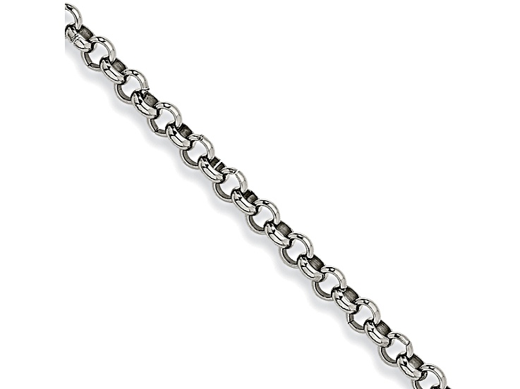 Stainless Steel 6mm Rolo Link 18 inch Chain Necklace