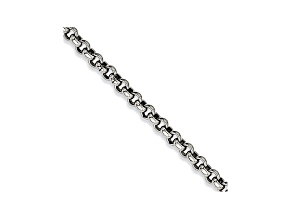 Stainless Steel Rolo Link 7.75 inch Bracelet