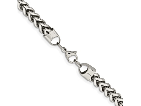 Stainless Steel 6.5mm Wheat Link 24 inch Chain Necklace