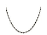Stainless Steel 4mm Rope Link 30 inch Chain Necklace