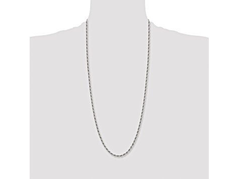 Stainless Steel 4mm Rope Link 30 inch Chain Necklace