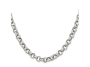 Stainless Steel 6mm Rolo Link 36 inch Chain Necklace