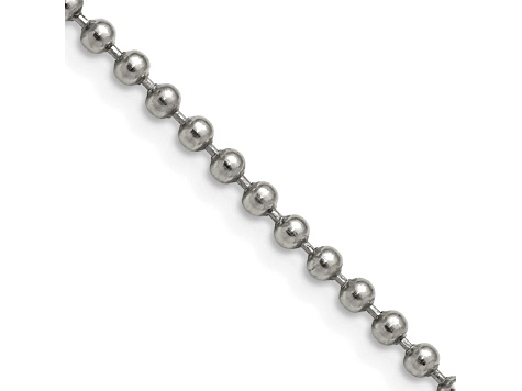 Stainless Steel 3mm Bead Link 20 inch Chain Necklace