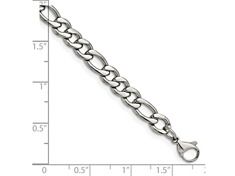 Stainless Steel Figaro Link 8 inch Bracelet
