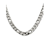 Stainless Steel 8mm Figaro Link 24 inch Chain Necklace