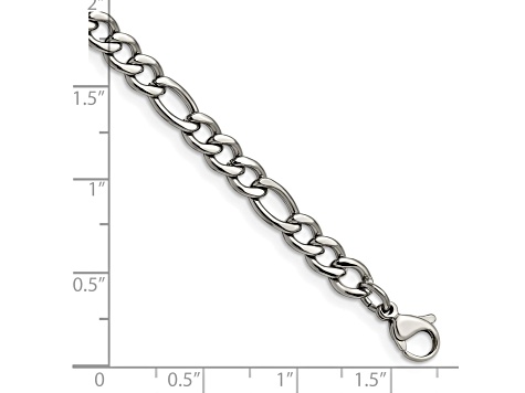 Stainless Steel Figaro Link 7 inch Bracelet