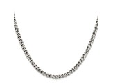 Stainless Steel 4mm Curb Link 22 inch Chain Necklace