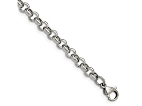 Stainless Steel Rolo Link 7.5 inch Bracelet