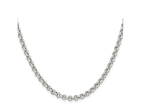 Stainless Steel 3.5mm Rolo Link 18 inch Chain Necklace