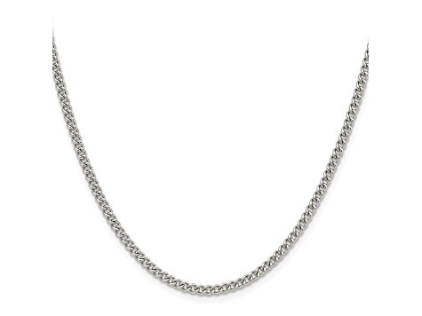 Stainless Steel 3mm Curb Link 20 inch Chain Necklace - SSW649 | JTV.com