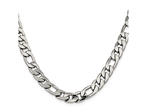 Stainless Steel 8mm Figaro Link 22 inch Chain Necklace