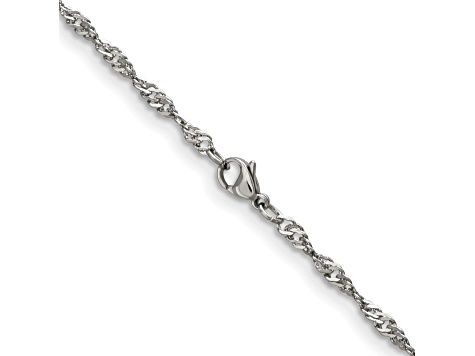 Stainless Steel 3mm Singapore Link 24 inch Chain Necklace