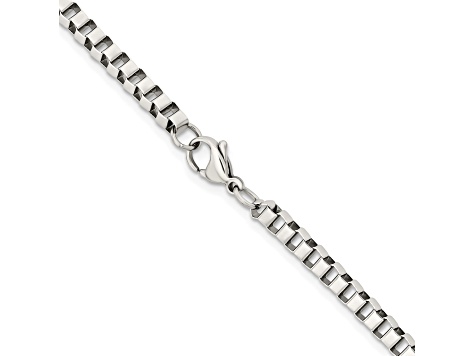 Stainless Steel 4mm Box Link 20 inch Chain Necklace