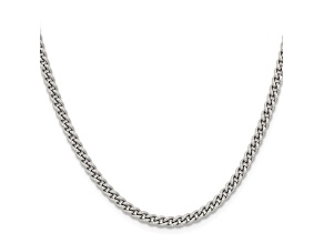 Stainless Steel 4mm Curb Link 20 inch Chain Necklace