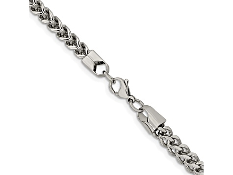 Stainless Steel 5.5mm Wheat Link 22 inch Chain Necklace
