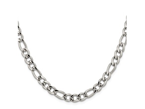 Stainless Steel 5mm Figaro Link 18 inch Chain Necklace