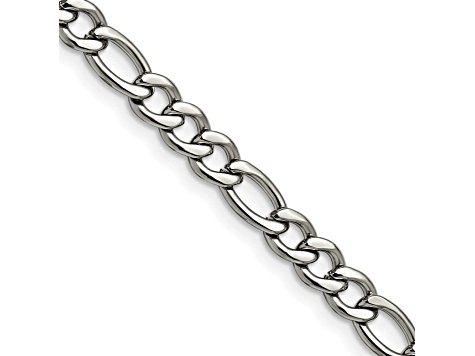 Stainless Steel 5mm Figaro Link 18 inch Chain Necklace