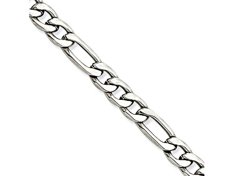 Stainless Steel 6mm Figaro Link 24 inch Chain Necklace