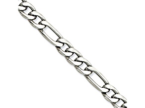 Stainless Steel 6mm Figaro Link 24 inch Chain Necklace