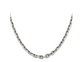 Stainless Steel 5mm Cable Link 24 inch Chain Necklace