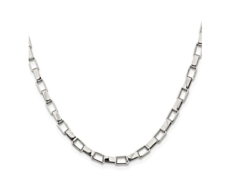 Stainless Steel 4.5mm Box Link 22 inch Chain Necklace - SSW679 | JTV.com