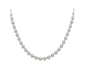 Stainless Steel 5mm Bead Link 24 inch Chain Necklace