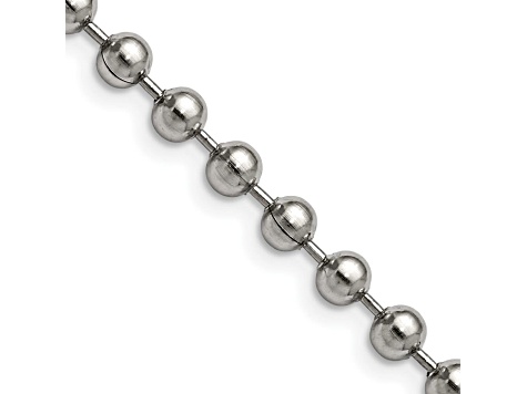 Stainless Steel 5mm Bead Link 24 inch Chain Necklace