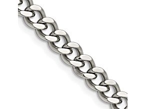 Stainless Steel 6.5mm Curb Link 22 inch Chain Necklace