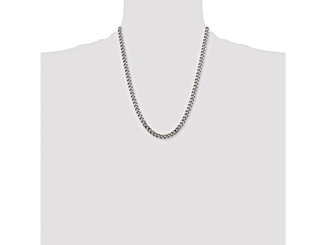 Stainless Steel 6.5mm Curb Link 22 inch Chain Necklace - SSW684 | JTV