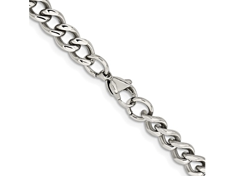 Men's 7.5mm Black Curb Chain Necklace