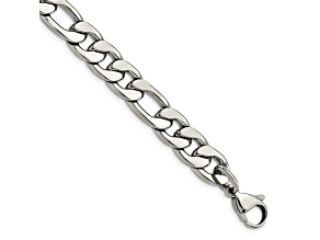 Stainless Steel Figaro Link 8 inch Bracelet