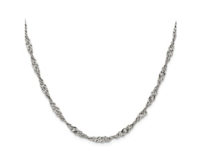 Stainless Steel 3mm Singapore Link 20 inch Chain Necklace