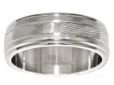 Stainless Steel Etched Band Ring